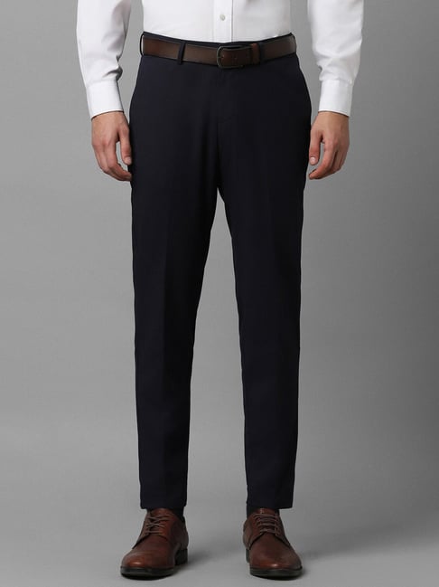 Allen Solly Navy Slim Fit Trousers-picture-40