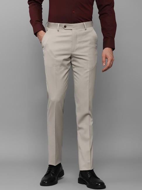 Buy LOUIS PHILIPPE Grey Mens 4 Pocket Check Formal Trousers | Shoppers Stop
