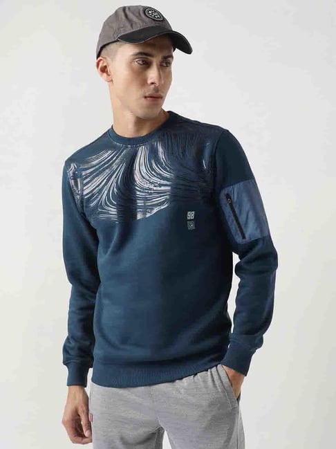 Wildcraft Dark Teal Regular Fit Printed Sweatshirt-picture-25