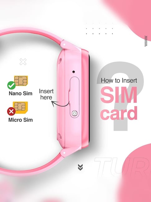 Buy Turet Cotton Candy Pro 4G Smartwatch for Kids (Pink) Online At