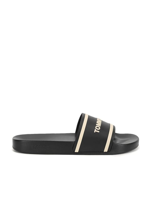 Black tommy hilfiger discount slides