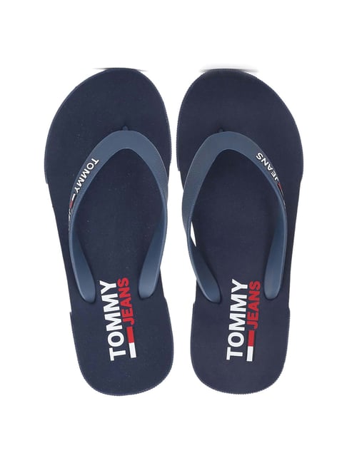 Tommy hilfiger navy discount blue flip flops