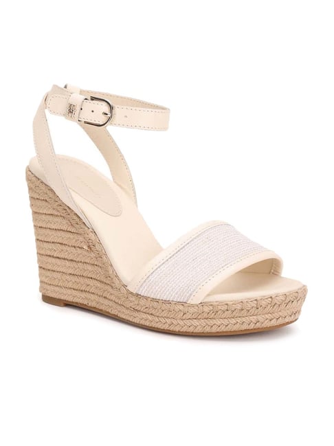 Tommy Hilfiger Women s Beige Ankle Strap Wedges