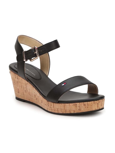 Black tommy hilfiger outlet wedges