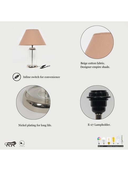 Buy Kapoor Lamp Shades Transparent Pink Table Lamp at Best Price