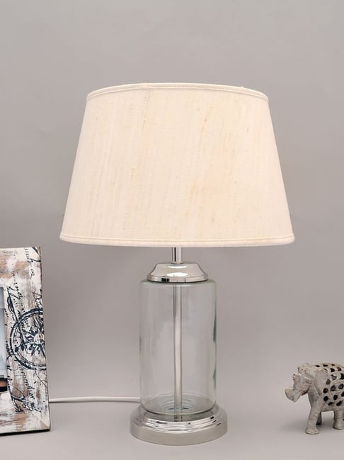 Kapoor Lamp Shades Transparent White Glass Duffield Clear Cotton Shade  Table Lamp