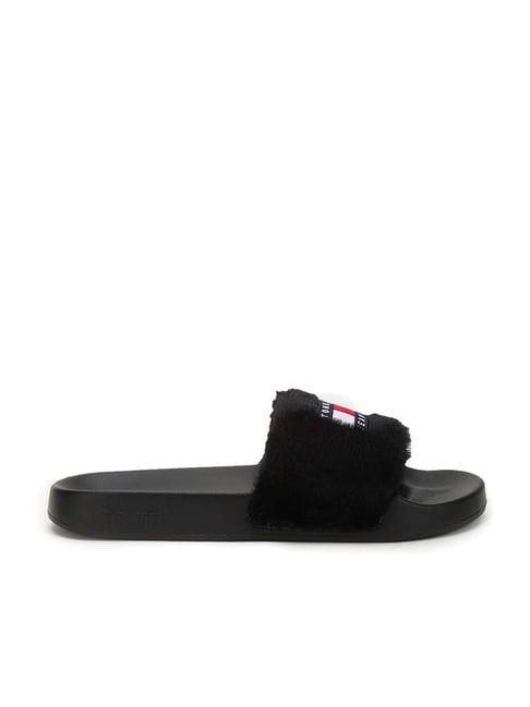 Black discount tommy slides