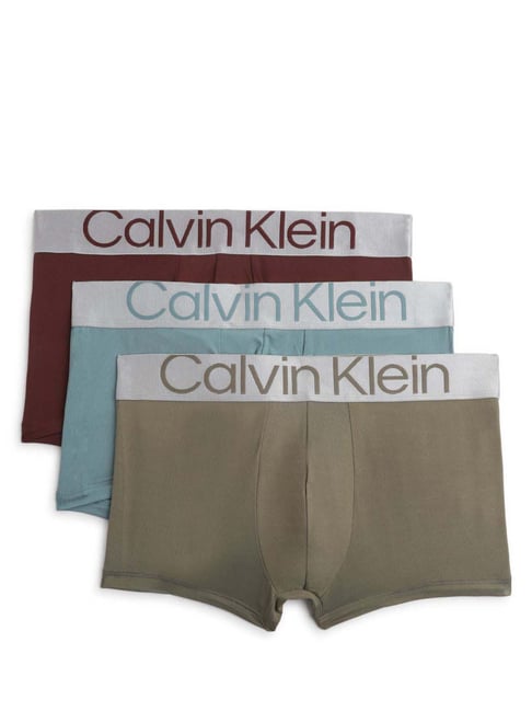 Buy Calvin Klein Multicolor Regular Fit Trunks Pack of for Men