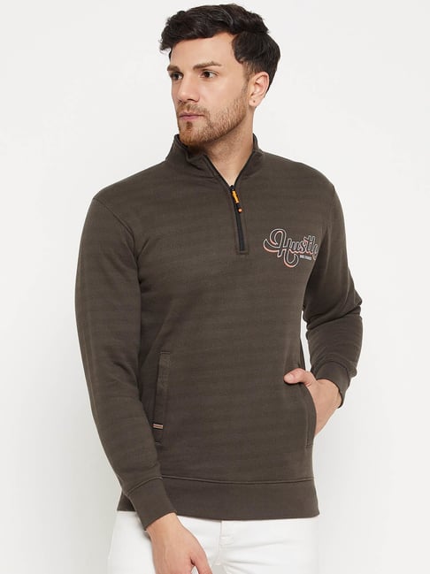 Duke Olive Regular Fit Striped Sweatshirt-picture-27