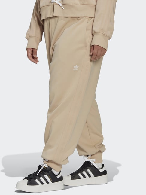 Adidas Originals Beige Cotton Sports Joggers - Main Image