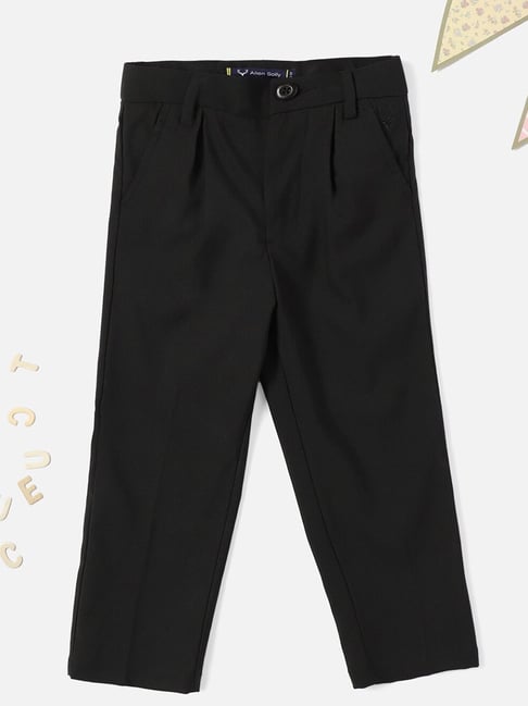 John Lewis ANYDAY The Basics Adjustable Waist Boys' School Trousers, Pack  of 2, Black at John Lewis & Partners
