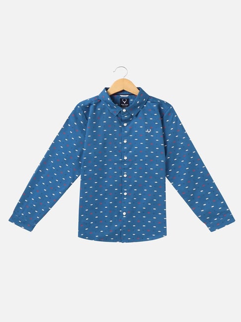 Allen Solly Junior Boys Blue Printed Shirt-picture-27