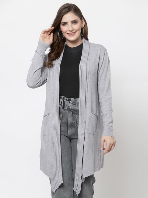 Mafadeny Grey Long Shrug