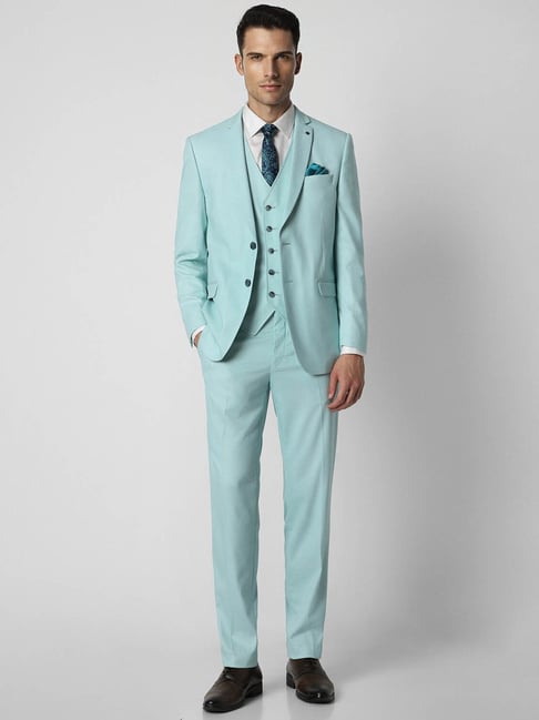 Van Heusen Blue Slim Fit Three Piece Suit-picture-16