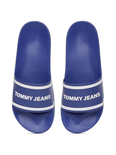 Buy Tommy Hilfiger Men s Navy Slides for Men at Best Price Tata CLiQ