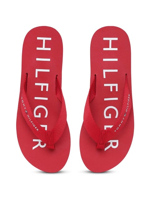 Tommy Hilfiger Women s Primary Red Flip Flops