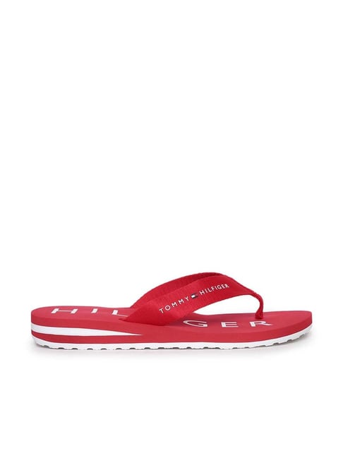 Tommy Hilfiger Women s Primary Red Flip Flops