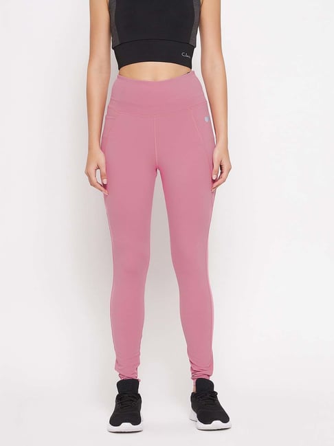 Clovia Pink High Rise Sports Tights