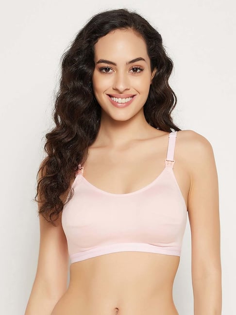 Clovia Pink Cotton Nursing Bra