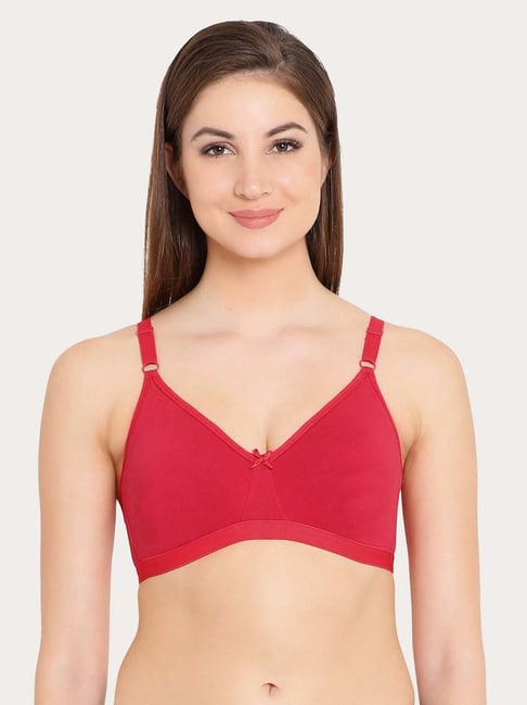 Front Close T-Shirt Red Bra