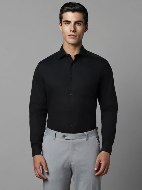 Louis Philippe Permapress Black Cotton Regular Fit Shirt-picture-43
