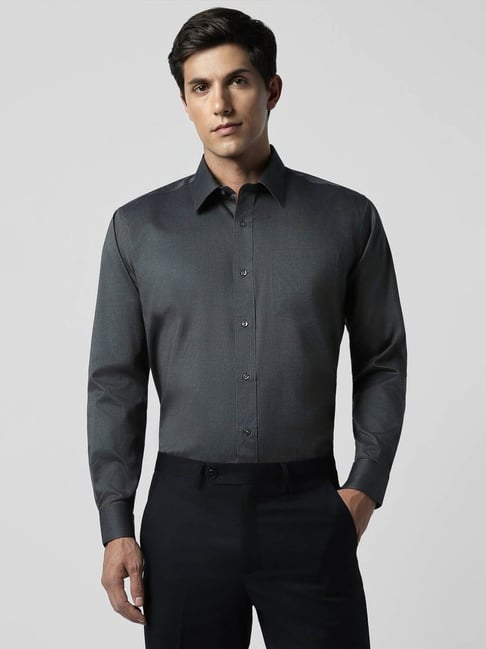 Van Heusen Grey Cotton Regular Fit Shirt-picture-12