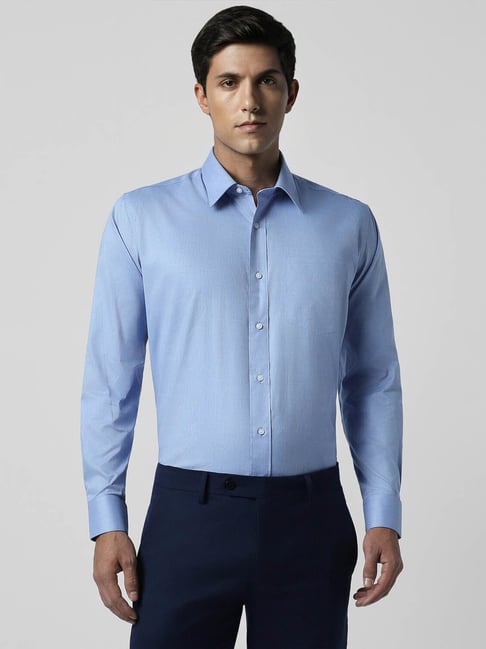 Van Heusen Blue Cotton Regular Fit Shirt-picture-27