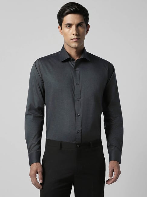 Van Heusen Grey Cotton Regular Fit Shirt-picture-14