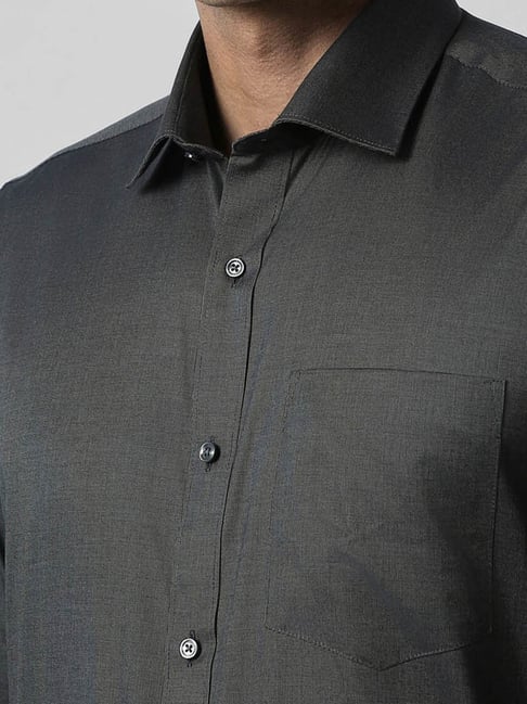 Van Heusen Grey Cotton Regular Fit Shirt
