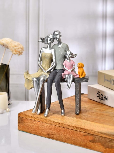 Tayhaa Grey Resin Shimmery Family Bond Showpiece-picture-13