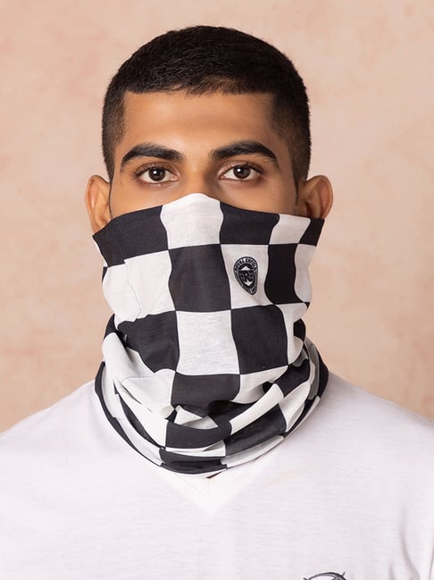 Buy Royal Enfield Black White Checks Bandana Online At Best