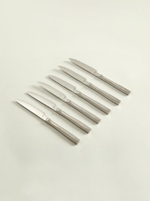 Home4U Aldo Silver Stainless Steel Table Knife (6 Pcs)