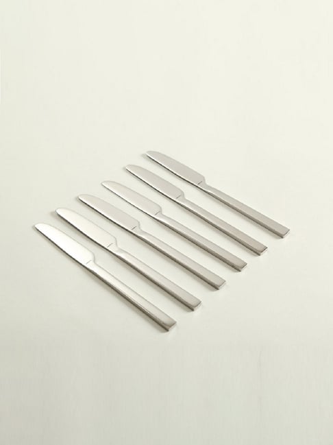 Home4U Carlo Silver Stainless Steel Table Knife (6 Pcs)