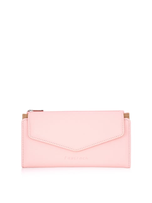 Buy Fastrack Pink Faux Leather Solid Tri-Fold Wallet Online At
