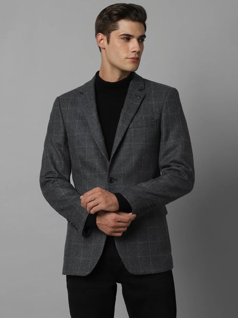 Louis Philippe Mens Blazer Regular Fit Buy Louis Philippe Grey - Main Image