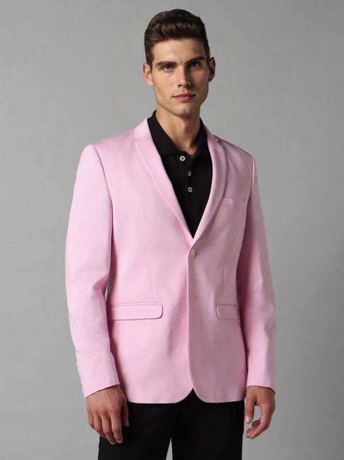 Buy Louis Philippe Sport Pink Cotton Slim Fit Blazer for Mens