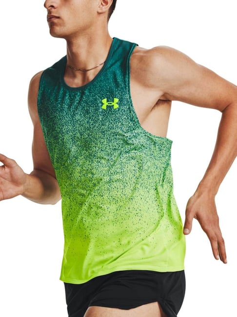 Under Armour Green Slim Fit Printed Tank Tee