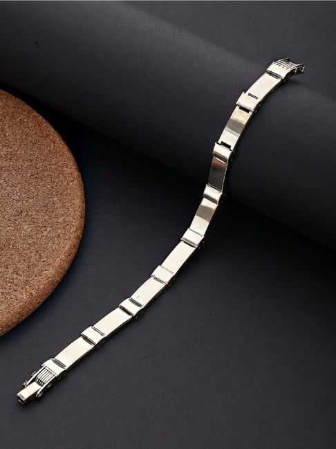 Buy Aatmana Men Silver Plated Link Bracelet Online At Best Price