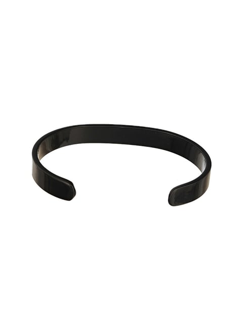Vlogo Signature Metal And Enamel Cuff for Man in Black | Valentino TH