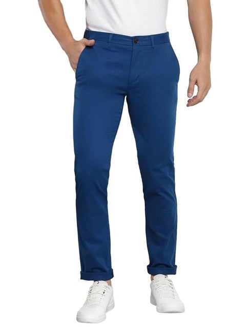 Buy Tommy Hilfiger Navy Cotton Slim Fit Chinos for Mens Online