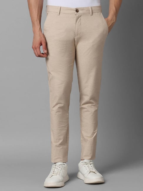 Buy Louis Philippe Sport Cream Cotton Slim Fit Trousers for Mens Online @  Tata CLiQ