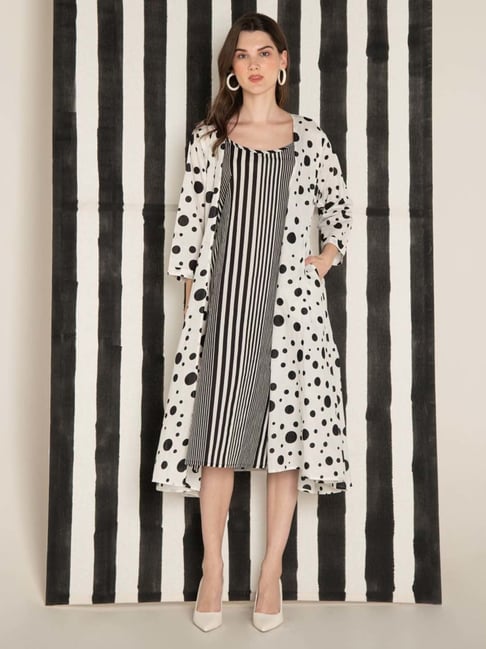 Black and white clearance striped long shrug