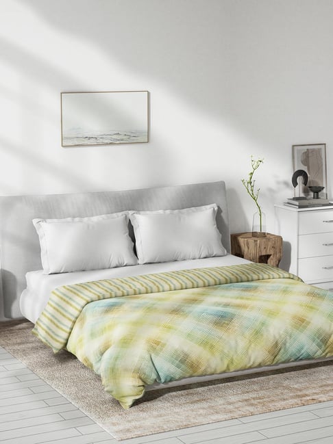 DDecor Checks Blue 150 TC Cotton Queen Reversible Dohar-picture-17