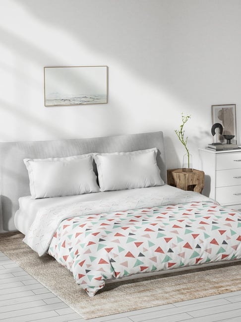 DDecor Geometric Red 150 TC Cotton Queen Reversible Dohar-picture-15