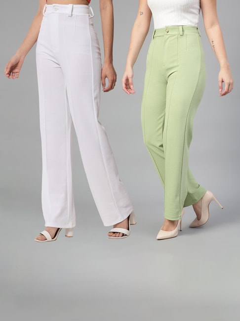 Honey by Pantaloons White High Rise Trousers-thunohoangphong.vn