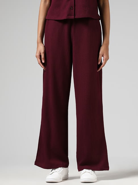 Plum wide leg outlet trousers