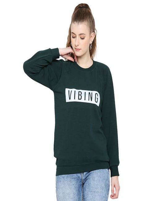 Smarty Pants Olive Graphic Print Sweatshirt