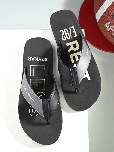 Spykar Men s Grey Flip Flops