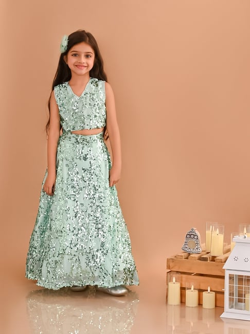 Buy Dealfab net semi stitch lehenga choli For Girls(kids jannat navy blue)  Online at Best Prices in India - JioMart.