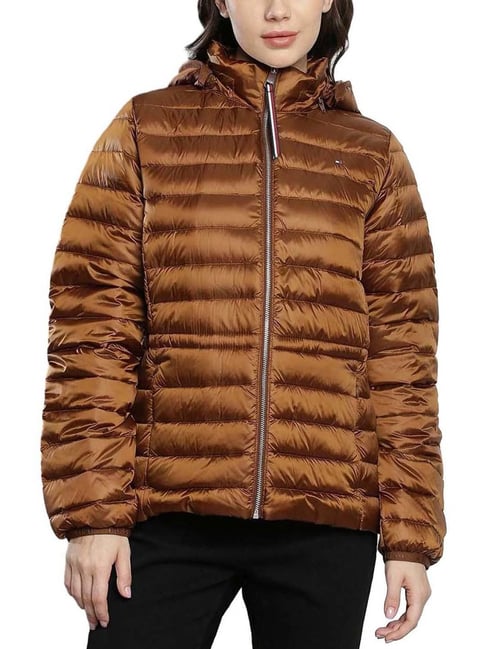 Brown Tommy Hilfiger Hooded Padded Parka Tommy Hilfiger Brown